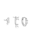 Trendy 3-Piece Stud and Drop Earrings Set