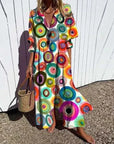 Tiered Boho Midi Dress with Floral Print