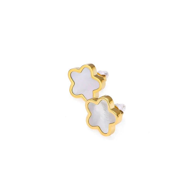 Shell Inlay Stainless Steel Earrings