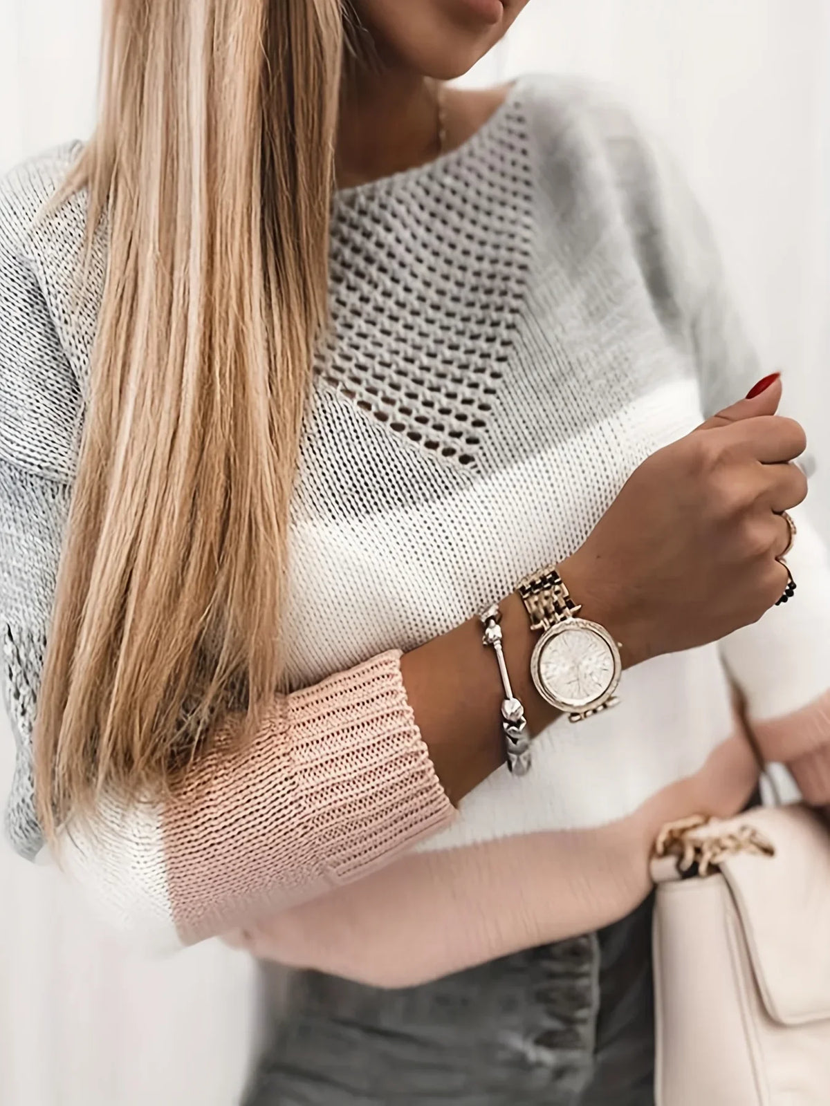 Modern Knit Sweater with Cut-Outs