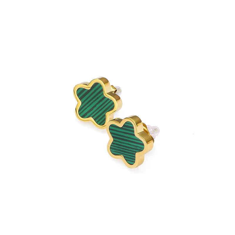 Shell Inlay Stainless Steel Earrings