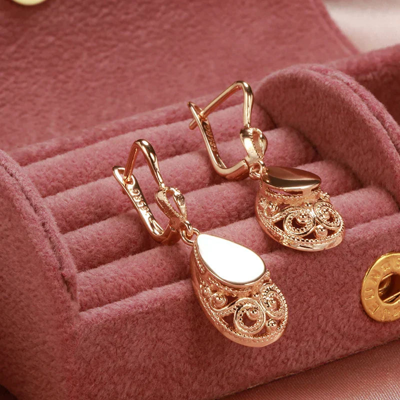 Gold Merle Drop Earrings for Women