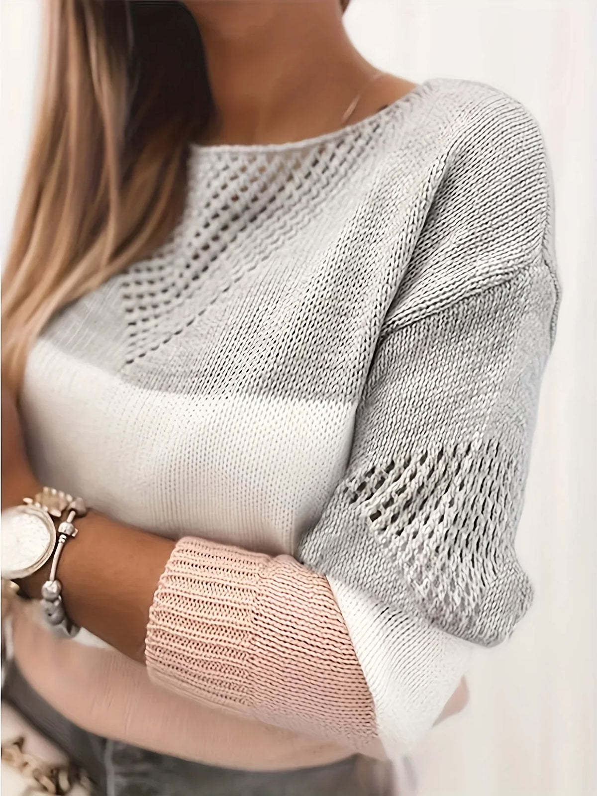 Modern Knit Sweater with Cut-Outs