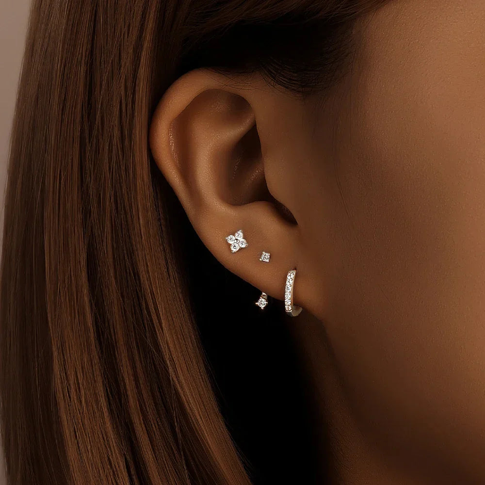 Trendy 3-Piece Stud and Drop Earrings Set