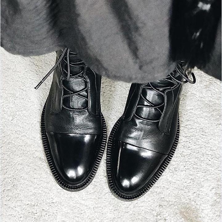 Sophie Black Ankle Boots | Lace-Up, Polished Finish for Women 2