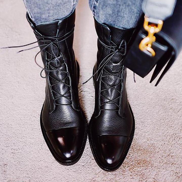 Sophie Black Ankle Boots | Lace-Up, Polished Finish for Women 3