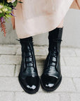Sophie Black Ankle Boots | Lace-Up, Polished Finish for Women 4