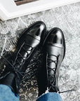 Sophie Black Ankle Boots | Lace-Up, Polished Finish for Women 6