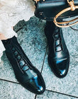 Sophie Black Ankle Boots | Lace-Up, Polished Finish for Women 7