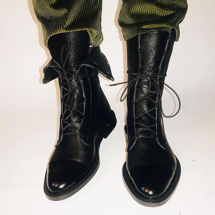 Sophie Black Ankle Boots | Lace-Up, Polished Finish for Women 8