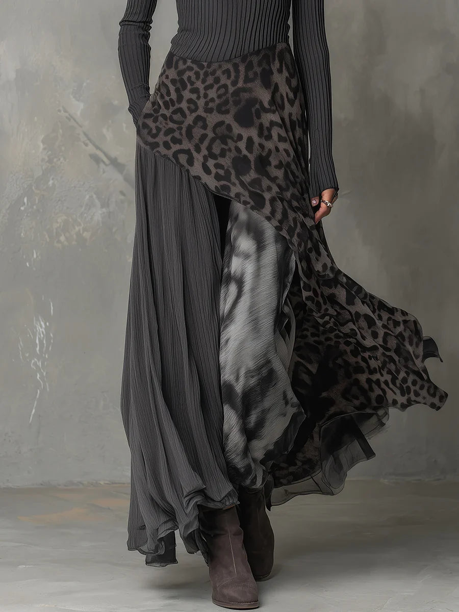 Trinity | Women's Long Sleeve Maxi Dress with Leopard Print – Maeve Fashion