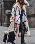 Long Women's Coat with Stylish Patterns