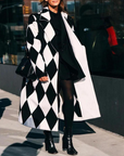 Long Women's Coat with Stylish Patterns