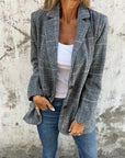 Casual Checked Blazer with Lapels
