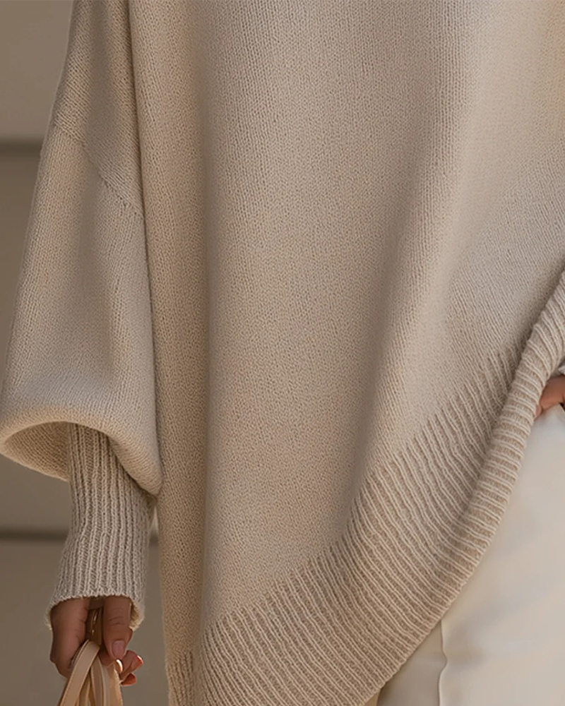 Round Neck Loose Mid-Length Sweater