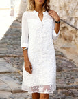 Heavy-Duty Embroidered Solid Color Dress