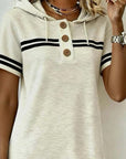 Three-Button Hooded Athletic Casual Dress