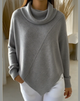 Asymmetrical Cowl Neck Sweater