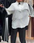 Contrast Line Long-Sleeved Shirt