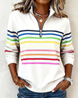 Fashionable Rainbow Striped Sweatshirt
