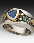 Vintage Blue Zirconia Boho Ring