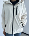 Casual Rain Jacket with Hood Women