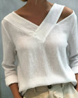 Stylish V-Neck Off-The-Shoulder Top