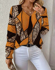 V-Neck Hollow Leopard Print Sweater