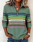Fashionable Rainbow Striped Sweatshirt