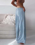 Washed Denim Wide-Leg Pants
