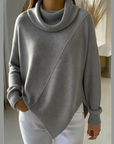 Asymmetrical Cowl Neck Sweater