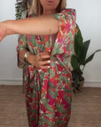 V-Neck Twist Print Dress