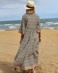 Diamond-Patterned Loose-Fitting Dress