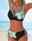 Bralette Lace-Up Printed Bikini