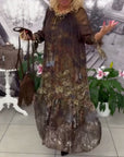 Elegant Floral Print Long Dress
