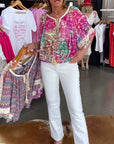Loose Fit Bohemian Print Blouse