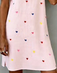 Colorful Heart Print V-Neck Dress
