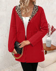 Hooded Reversible Leopard Print Coat