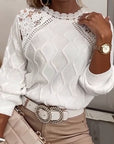 Lace Trim Fashion Patchwork Sweater