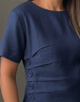 Button-Detail Short-Sleeve Blouse