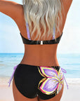Bralette Lace-Up Printed Bikini