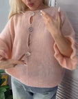 Flare Sleeve Cut Out Elegant Sweater