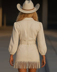 Elegant Mini Dress with Tassels