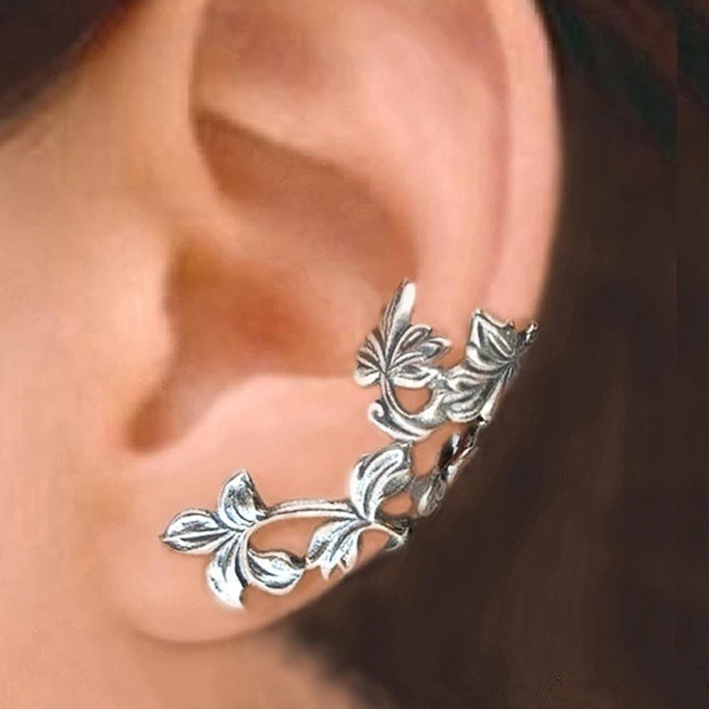 Nature-Inspired Leaf Earrings in Silver