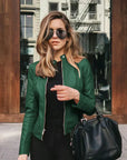 Elegant Leather Jacket with Custom Fit Feel