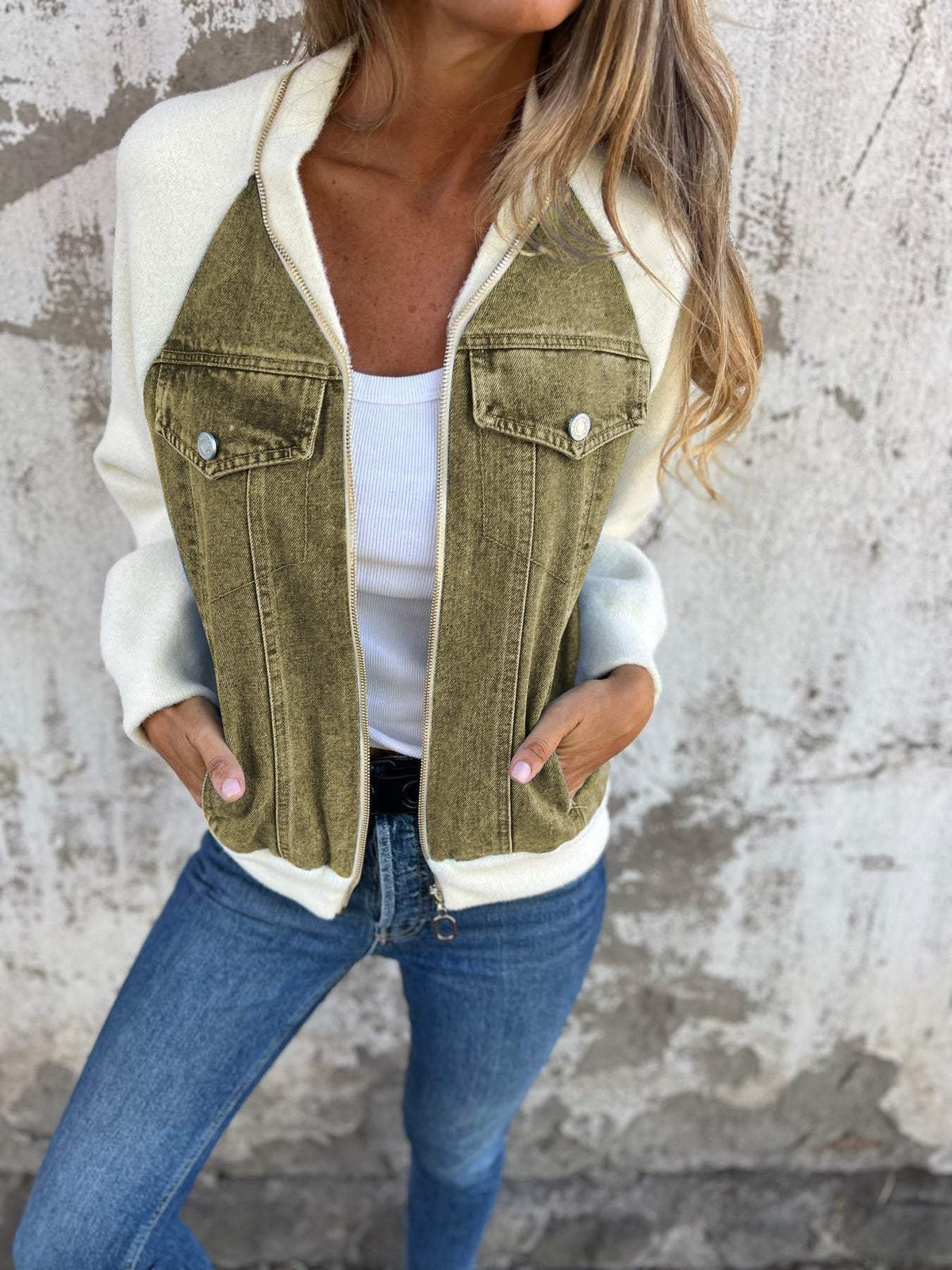 Stylish Distressed Denim Casual Jacket