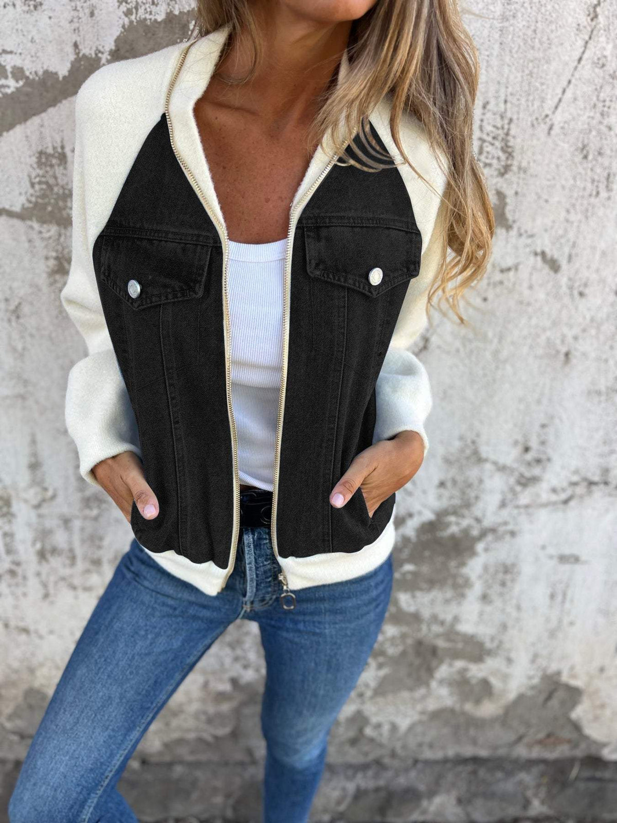 Stylish Distressed Denim Casual Jacket