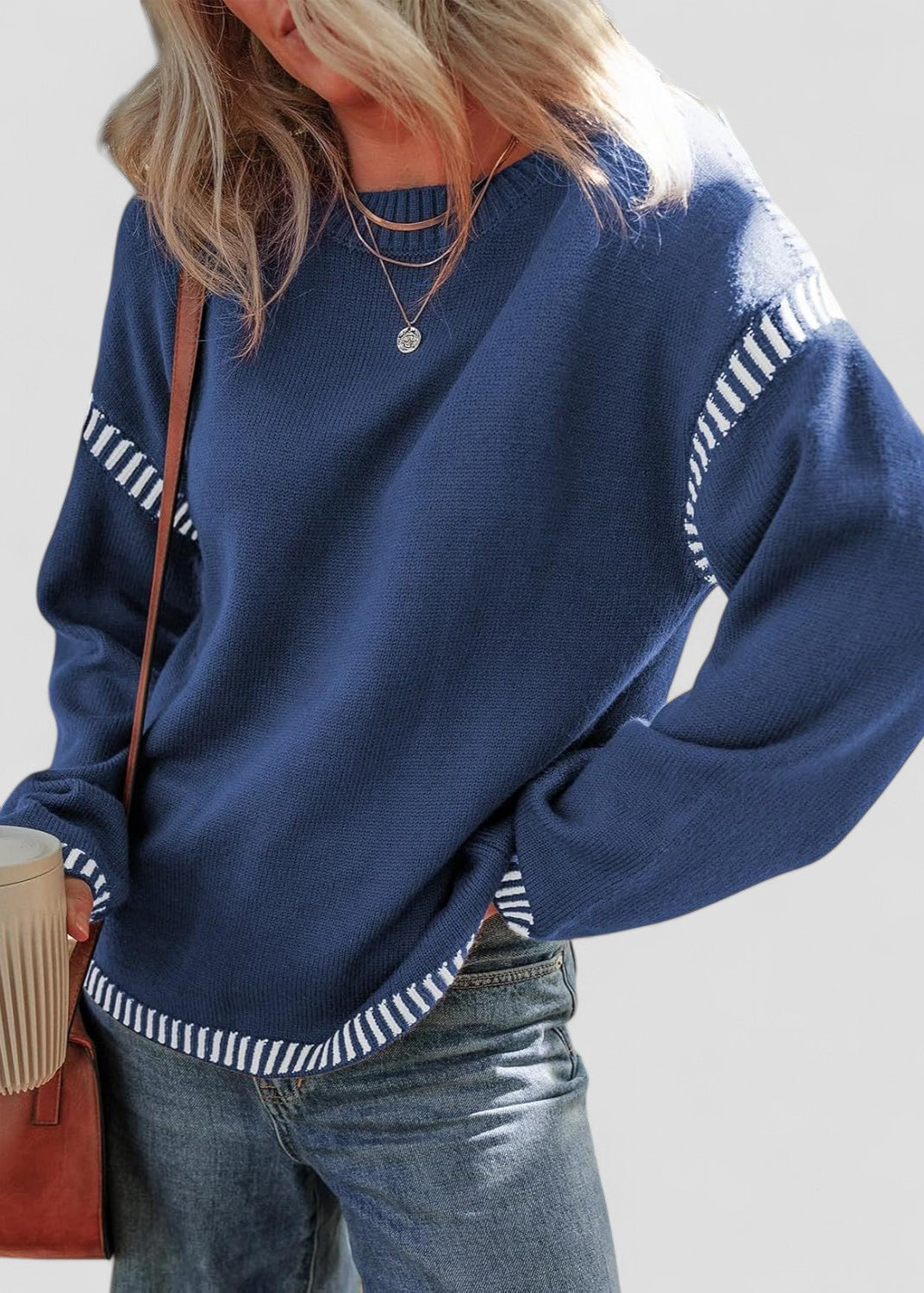 Colorblock Pullover Sweater Women