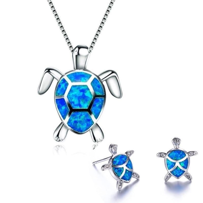 Sea Turtle Necklace and Earring Set