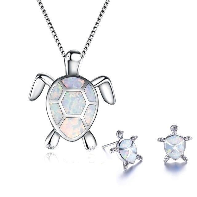 Sea Turtle Necklace and Earring Set